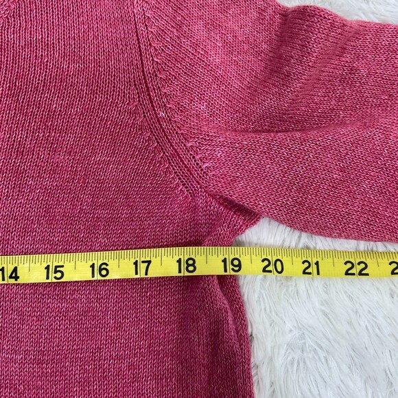 Talbots 100% Linen Red Pullover V-Neck Sweater Women's sz M - Picture 7 of 8
